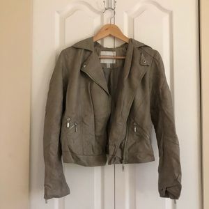 Taupe Leather Jacket